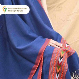Himachali Pure Kullu Handloom Stole – Blue, Handcrafted Winter Elegance